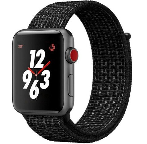 Curea iUni compatibila cu Apple Watch 1/2/3/4/5/6/7, 40mm, Nylon Sport, Woven Strap, Midnight Black
